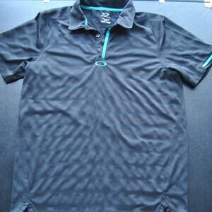 Oakley Hydrolix Black and Blue Short Sleeve Polo Small